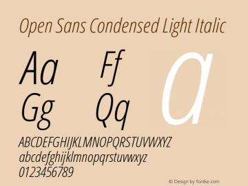 Open Sans Condensed Light Italic Version 1.10图片样张