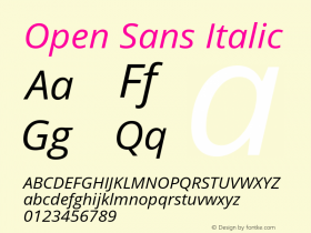 Open Sans Italic Version 1.10图片样张