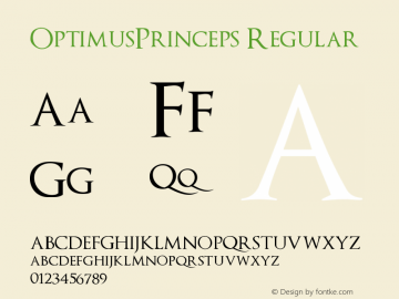 OptimusPrinceps Regular 1.0 2004-03-25 Font Sample