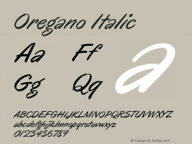 Oregano Italic Version 1.000图片样张