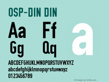 OSP-DIN DIN Version 001.000 Font Sample