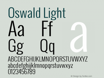Oswald Light Version Font Sample