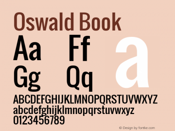 Oswald Book Version 1.000 Font Sample