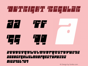 Outright Regular Version 3.000 2005 Font Sample