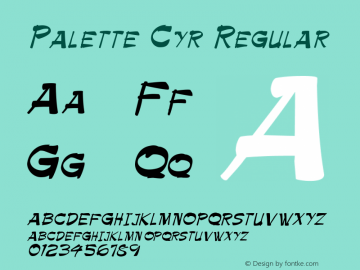 Palette Cyr Regular 001.003 Font Sample