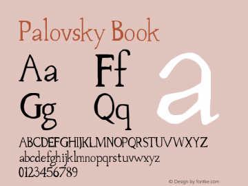 Palovsky Book Version 1.0 Font Sample