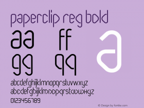 Paperclip Reg Bold Version 1.003 Font Sample