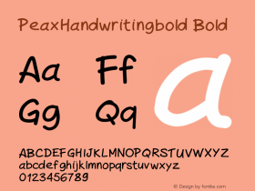 PeaxHandwritingbold Bold Version 001.000 Font Sample