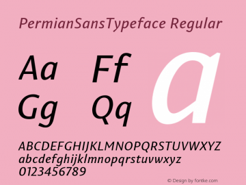 PermianSansTypeface Regular Version 1.000 Font Sample