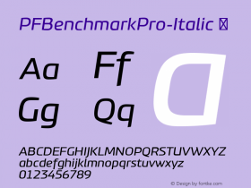 PFBenchmarkPro-Italic ☞ Version 1.000;com.myfonts.easy.parachute.pf-benchmark-pro .italic.wfkit2.version.4jRU Font Sample