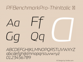 PFBenchmarkPro-ThinItalic ☞ Version 1.000;com.myfonts.easy.parachute.pf-benchmark-pro .thin-italic.wfkit2.version.4jRJ Font Sample