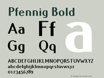 Pfennig Bold Version 20120410 ; ttfautohint (v0.8)图片样张
