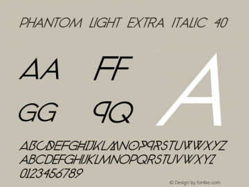 phantom light extra italic 40 Version 1.0图片样张