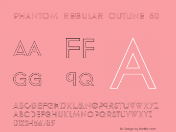 phantom regular outline 50 Version 1.0 Font Sample