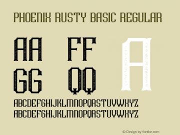 Phoenix Rusty Basic Regular Version 1.00 February 22, 2015, initial release图片样张