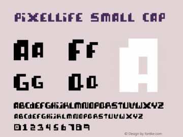 pixellife small cap Macromedia Fontographer 4.1.5 10/12/99 Font Sample