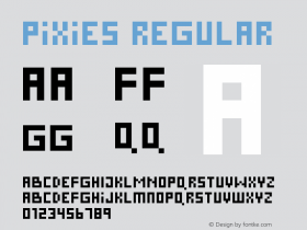 Pixies Regular Macromedia Fontographer 4.1.4 2/8/99 Font Sample