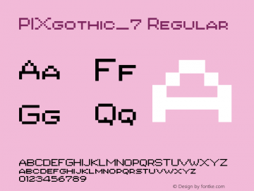PIXgothic_7 Regular Version 1.1 Font Sample