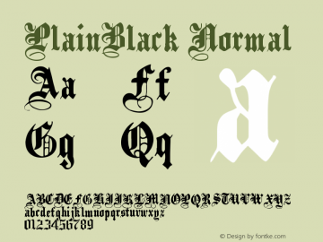 PlainBlack Normal Version 1.000 Font Sample