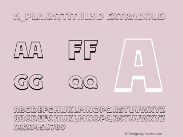 a_PlakatTitul3D ExtraBold 01.01 Font Sample