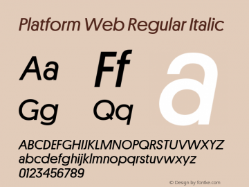 Platform Web Regular Italic Version 001.001 2010图片样张