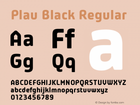 Plau Black Regular Version 2.001;PS 002.001;hotconv 1.0.70;makeotf.lib2.5.58329图片样张