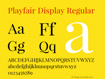 Playfair Display Regular Version 1.005; ttfautohint (v1.2) -l 10 -r 42 -G 200 -x 21 -D latn -f latn -w G -X 