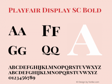 Playfair Display SC Bold Version 1.003;PS 001.003;hotconv 1.0.70;makeotf.lib2.5.58329 Font Sample