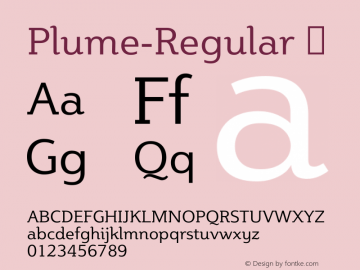 Plume-Regular ☞ Version 1.002;com.myfonts.easy.daltonmaag.plume.regular.wfkit2.version.4czZ图片样张