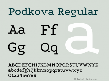 Podkova Regular Version 1.000图片样张