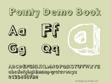 Pointy Demo Book Version 1.003 2008 Font Sample