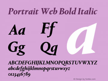 Portrait Web Bold Italic Version 1.1 2013图片样张