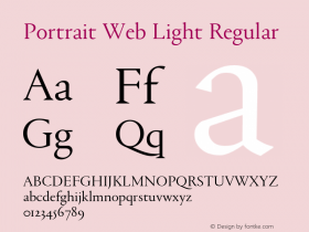 Portrait Web Light Regular Version 1.1 2013 Font Sample