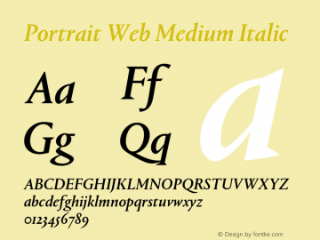 Portrait Web Medium Italic Version 1.1 2013图片样张