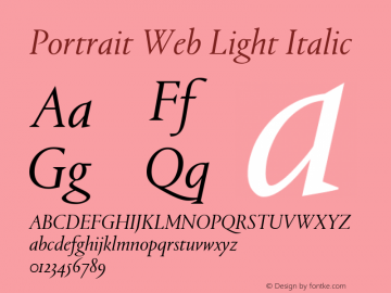 Portrait Web Light Italic Version 1.1 2013图片样张