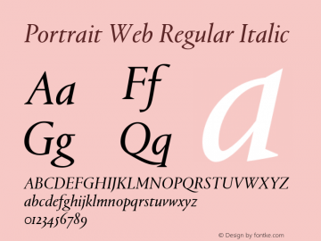 Portrait Web Regular Italic Version 1.1 2013图片样张