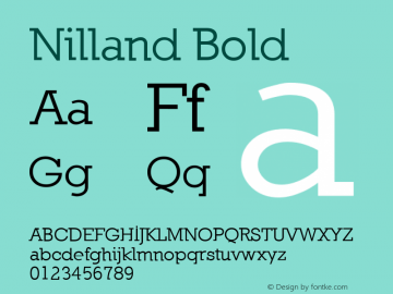 Nilland Bold 1.0 2005-03-11 Font Sample