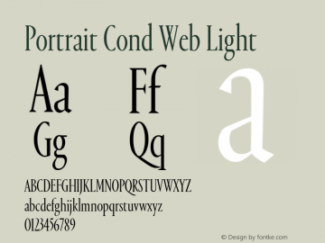 Portrait Cond Web Light Version 1.1 2013 Font Sample