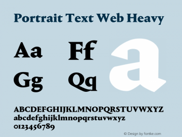 Portrait Text Web Heavy Version 1.1 2013 Font Sample