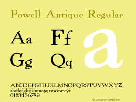 Powell Antique Regular 1.27 Font Sample