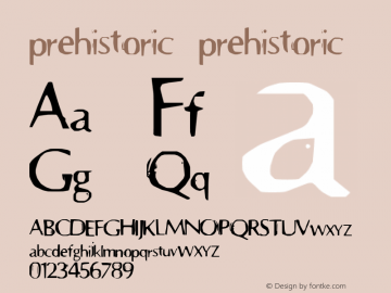 prehistoric prehistoric 001.000 Font Sample