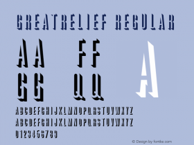 GreatRelief Regular The IMSI MasterFonts Collection, tm 1995 IMSI Font Sample