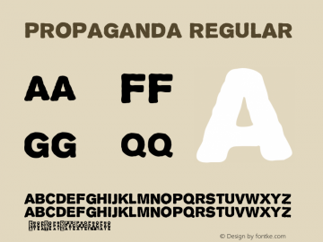 Propaganda Regular 1.0; 2002 Font Sample