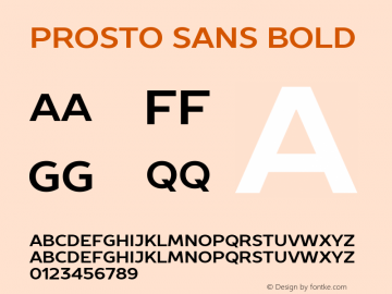 Prosto Sans Bold Version 1.000图片样张