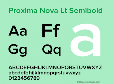 Proxima Nova Lt Semibold Version 2.003图片样张