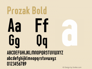 Prozak Bold Version 0.005 2003 Font Sample