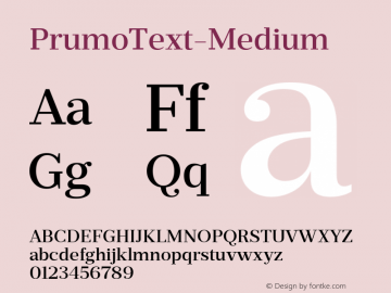 PrumoText-Medium ☞ Version 1.001;PS 001.001;hotconv 1.0.70;makeotf.lib2.5.58329;com.myfonts.easy.dstype.prumo-text.medium.wfkit2.version.3W8N Font Sample