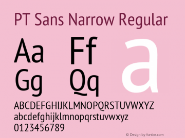 PT Sans Narrow Regular Version 2.005W图片样张