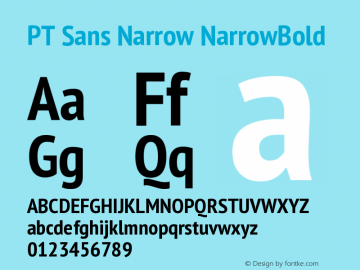 PT Sans Narrow NarrowBold Version 2.003W OFL图片样张