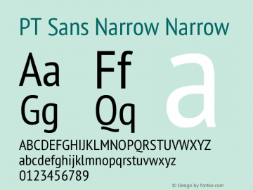 PT Sans Narrow Narrow Version 2.003W OFL图片样张